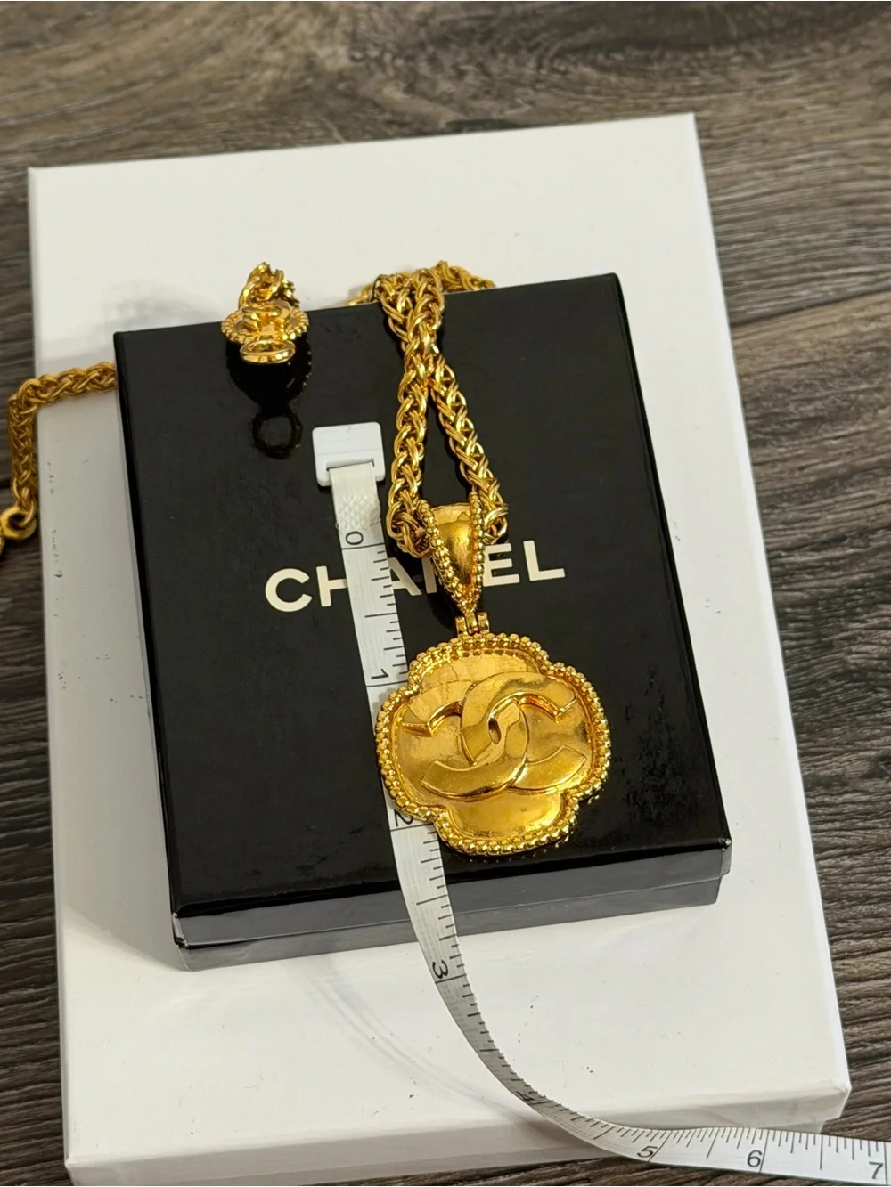 CHANEL Vintage Gold CC Clover Pendant Chain Pendant Necklace, 1996